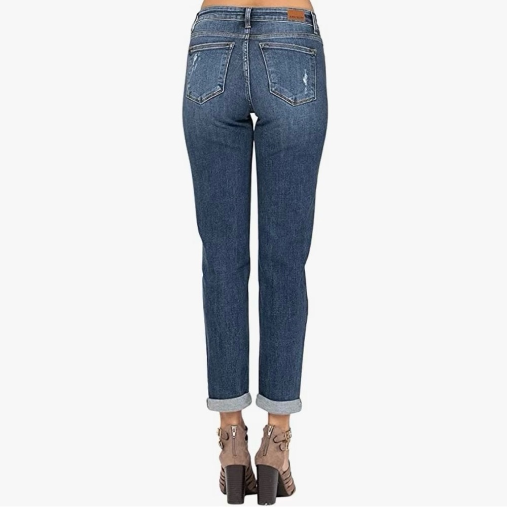 💋NWT💋 Judy Blue Cuffed Destroyed Slim Fit Jeans  Plus Size 24W - Picture 8 of 12